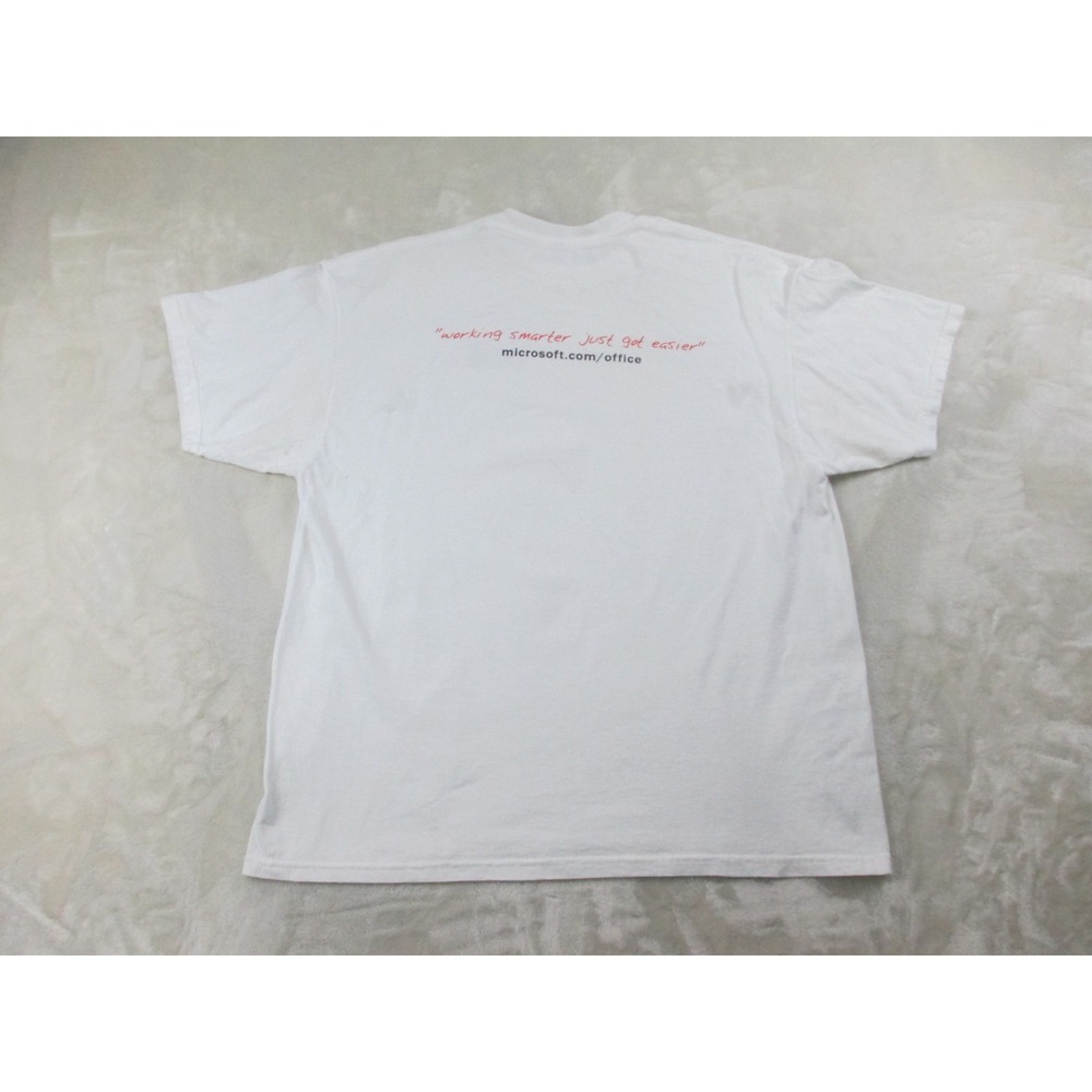 VINTAGE Microsoft Office XP Shirt Mens Extra Large White Working Smart Computer*
